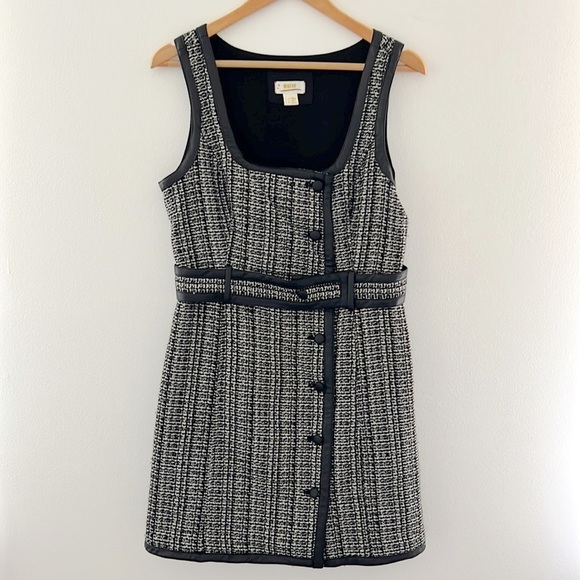 Anthropologie Maeve Tweed Mini Dress Black White NWOT - Picture 6 of 16